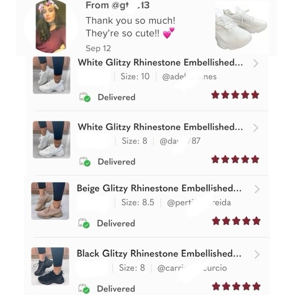 Mauve Glitzy Rhinestone Embellished FlyKnit - Picture 9 of 10